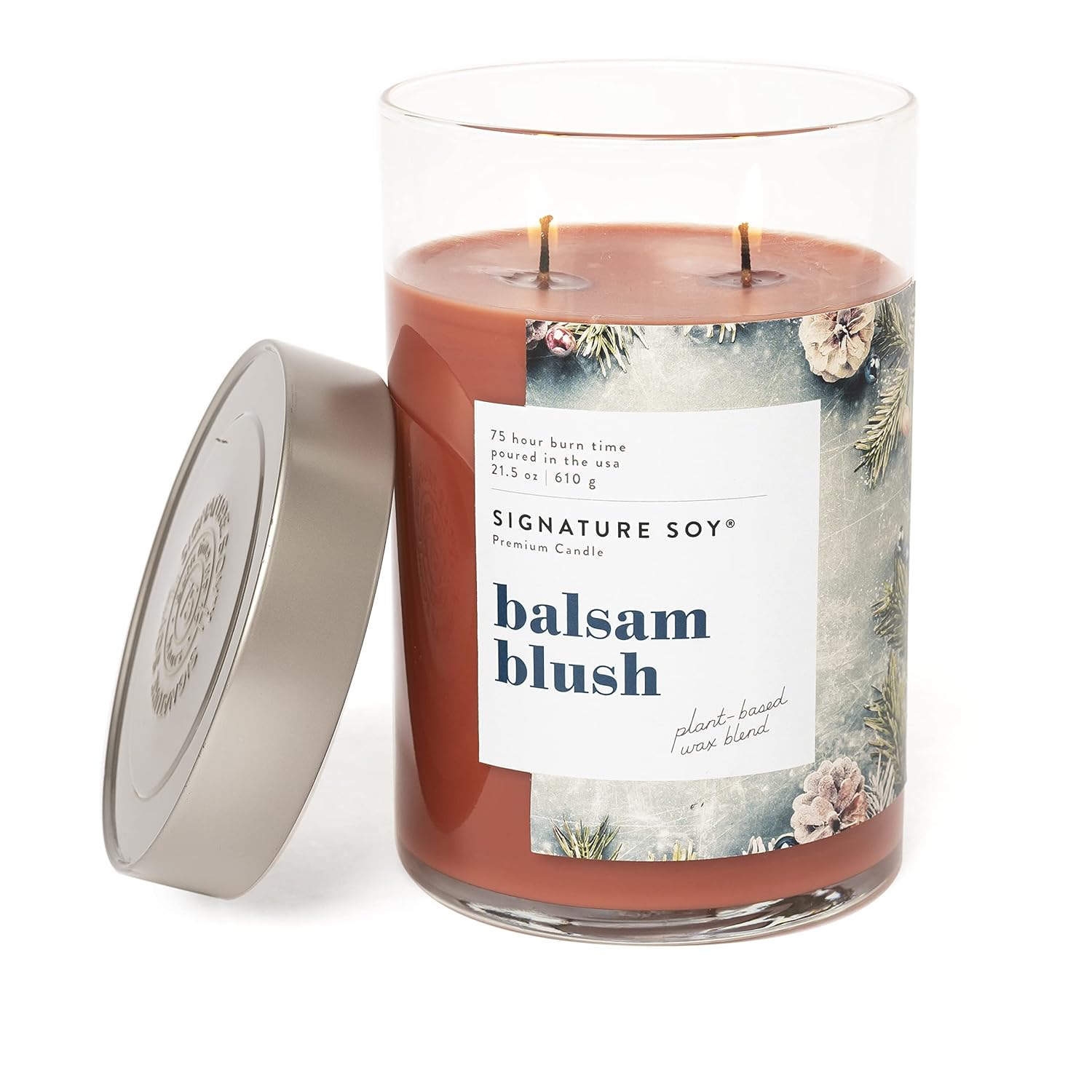 Lidded Balsam Blush Scented Candle, Extra Large Jar
