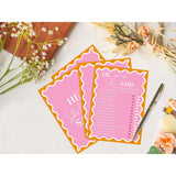 Pink Wavy Border He Said She Said Game For 30 Guests With Game Cards, Wavy Border Bridal Shower Game, Modern Bridal Shower Decorations, Wedding Shower Or Bachelorette Party Supplies - 03