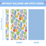 Happy Birthday Balloon Wrapping Paper Roll - 1 Roll 17”X 33 Ft Blue Boy Birthday Gift Wrapping Paper For Baby Boy Shower Wrapping Paper Party Decorative Wrap Supply