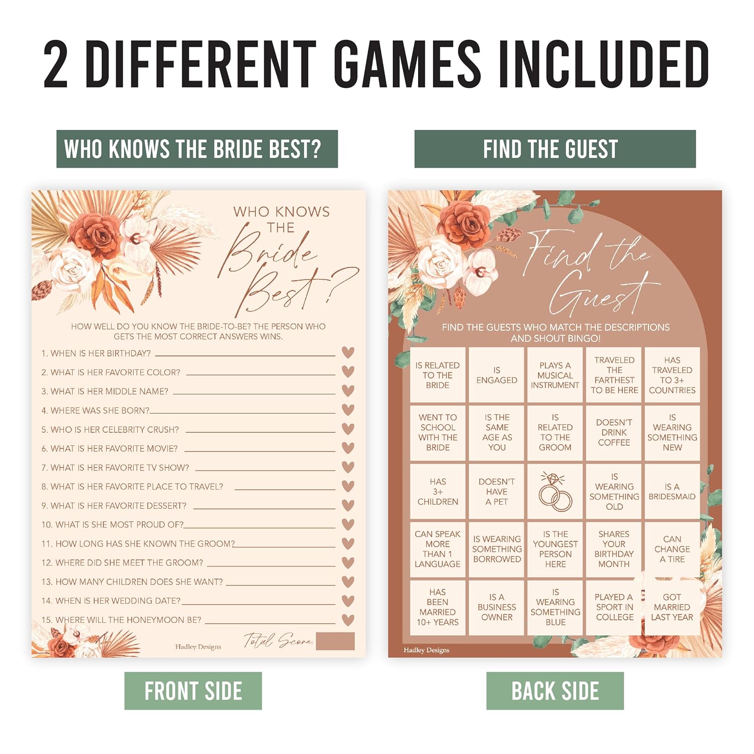 20 Boho Hilarious Bridal Shower Games For 20 Guests - Couples Wedding Shower Games, Games For Bridal Shower Bingo Game, Who Knows The Bride Best Bridal Shower Game...