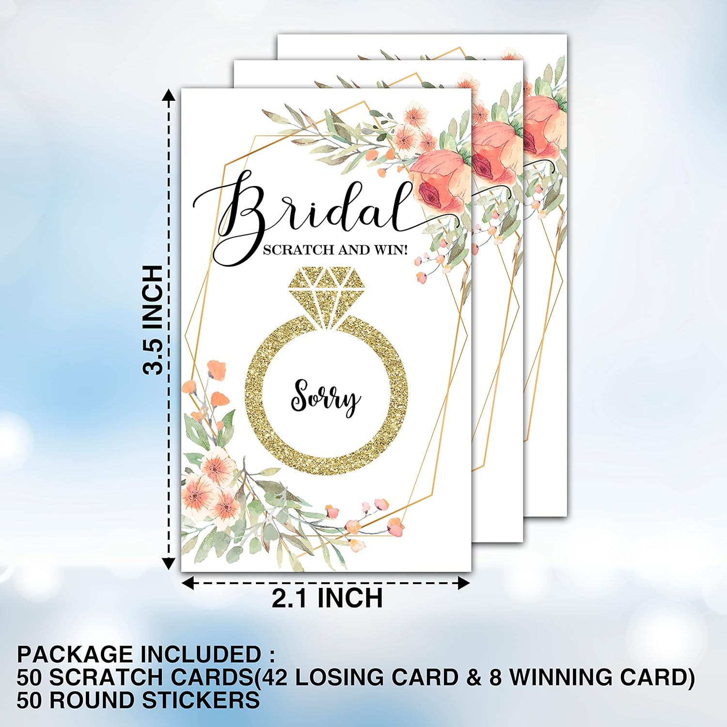 Bridal Shower Scratch Off Games, Bridal Shower Decorations Favors, Floral Bridal Raffle Lottery Tickets Cards For Bachelorette Party Wedding Engagement Party, Set Of 50 Cards (A04)