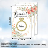 Bridal Shower Scratch Off Games, Bridal Shower Decorations Favors, Floral Bridal Raffle Lottery Tickets Cards For Bachelorette Party Wedding Engagement Party, Set Of 50 Cards (A04)