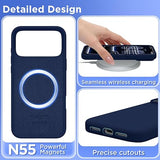 Magnetic Silicone Case Compatible with iPhone 18 Pro and iPhone 17 Pro Dark Blue Protective Cover