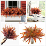 Artificial Boston Ferns Plants, Fake Fern Shrubs Simulation Greenery Bushes Faux Plant For Indoor Outdoor Home Garden Diy Decor Wedding Flowers Bundle Decoration - Red 6 Pack