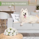White Flower Balls For Centerpieces: 2Pc 11.8 Inch Artificial Rose Floral Arrangement Bouquet Wedding Dinning Table Decoration - Easy Use Kissing Ball For Home Party Baby Shower Decor