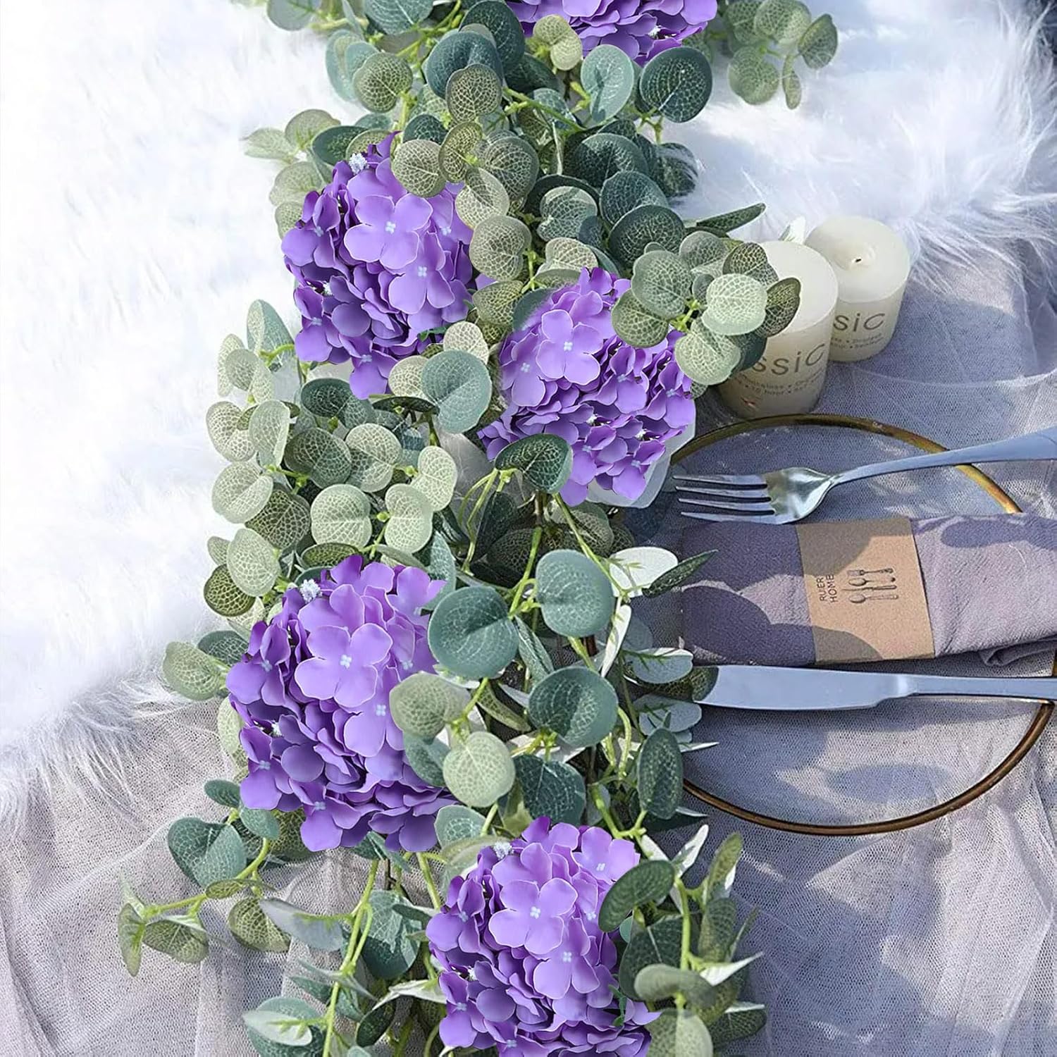 Purple Hydrangea Artificial Flowers Bulk 36Pcs Silk Flowers With Stems Fake Hydrangeas Arrangement Perfect For Weddings,Centerpieces,Party,Home,Festival Decorations