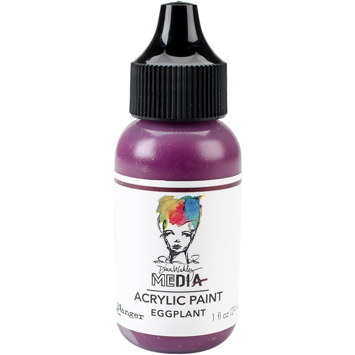 Ranger Eggplant Dina Wakley Media Acrylic Paint 1oz,Purple