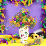 6 Pcs Mardi Gras Flowers 13 Inch Mardi Gras Picks Purple Green Gold Floral Glitter Ball Picks And Sprays For Carnival Tree Topper Wreath Carnival Party Diy Vase Bouquet Home Table Decor