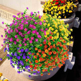 Artificial Flowers Fake Outdoor Uv Resistant Boxwood Plants Shrubs 4 Pack, Faux Plastic Greenery For Indoor Outside Hanging Planter Home Office Wedding Farmhouse Decor (Fushia)