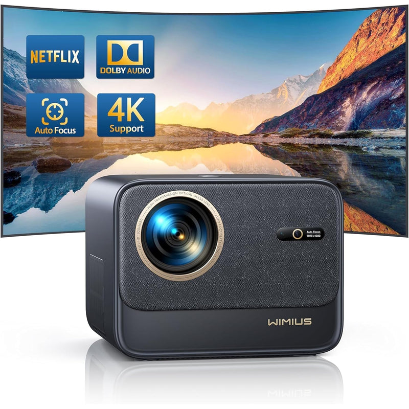 4K Projector, 700 ANSI, WiFi 6, Bluetooth, Netflix Certified, Dolby Audio