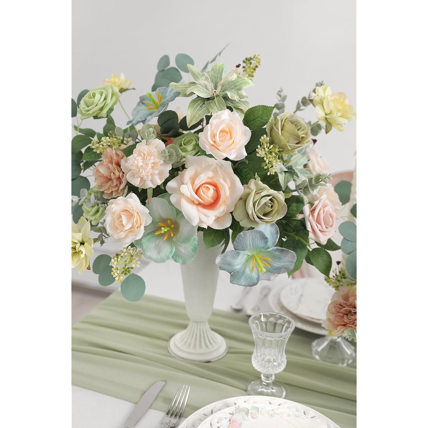 Artificial Flower Combo Fake Peony Rose Silk Flowers For Diy Wedding Bridal Bouquet Centerpieces Arrangements Party Decorations