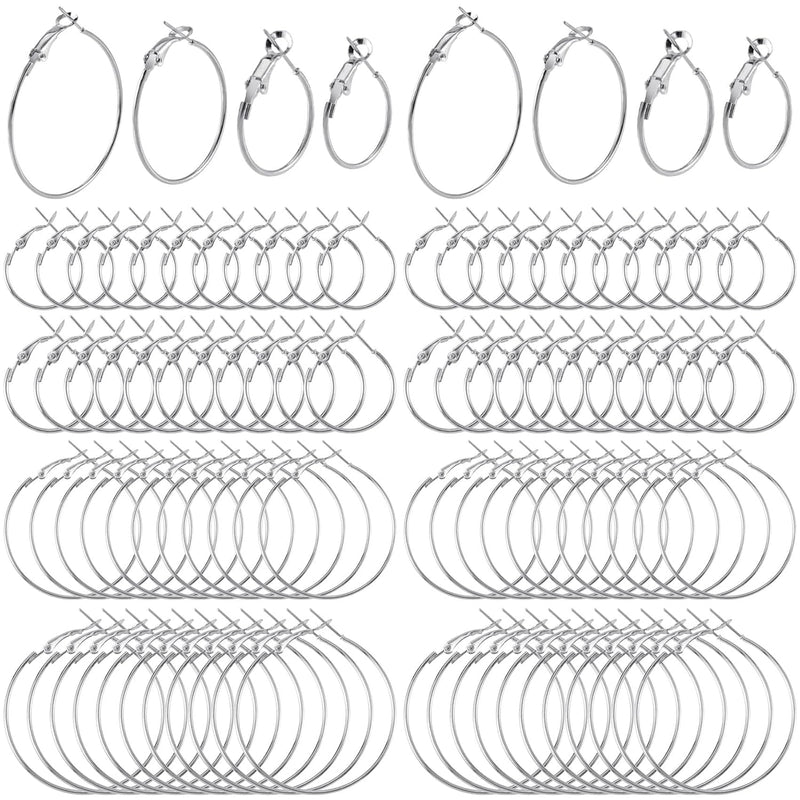 96Pcs Earring Hoops For Jewelry Making, Hypoallergenic Alloy Round Earrings Fi