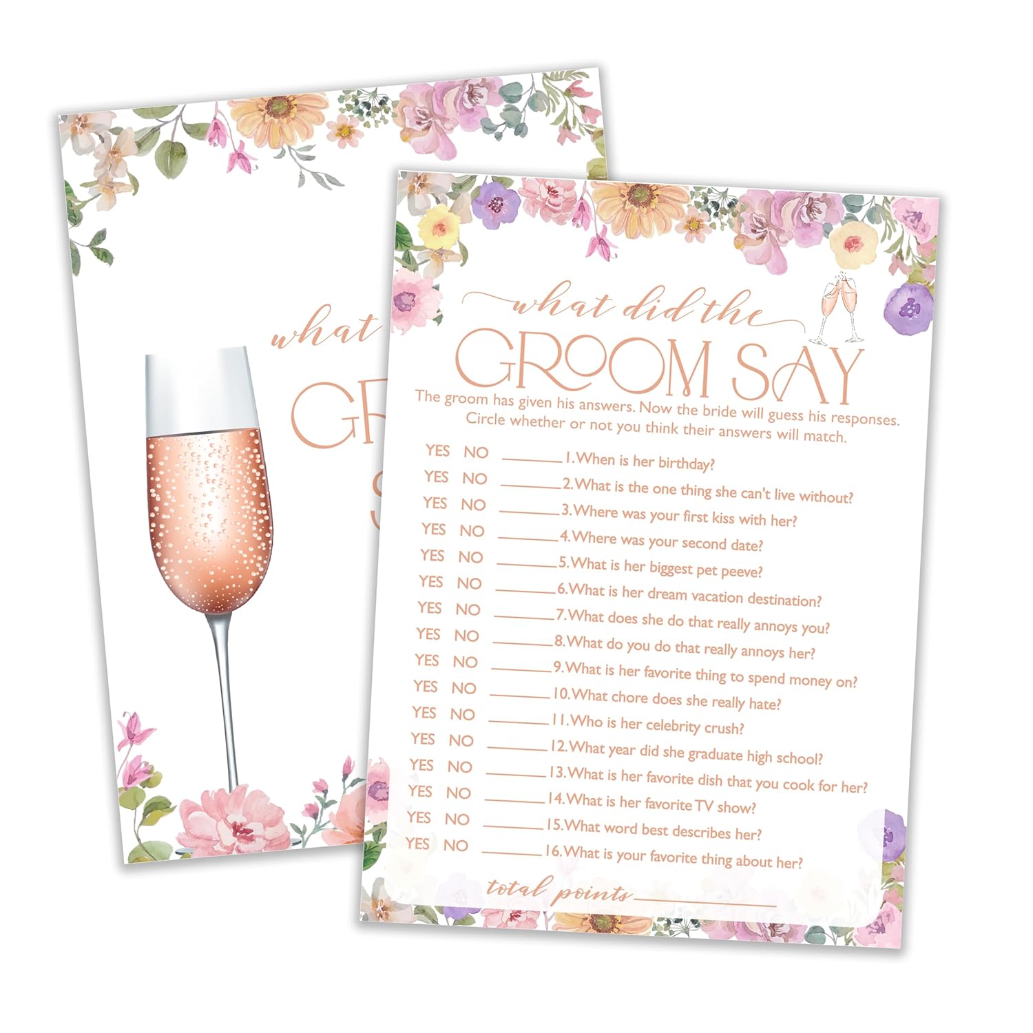Bridal Shower Games, Wildflowers Games, What Did The Groom Say Games, Bachelorette Party Decorations, Engagement Party Supplies, Couple Shower Ideas, Spring Flowers Wedding Games For 25 Guests-10