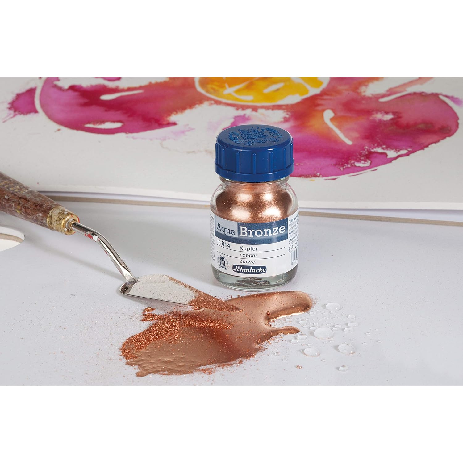 - Aqua-Bronze, Rich Gold, 20 Ml, 15 811 032, Shiny Metallic Effects On Gouache And Watercolor Paintings, Paper, Cardboard, Painting Board, Canvas