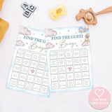 Bear Balloon Find The Guest Bingo, Baby Shower Game - Pack Of 30 Cards, Gender Neutral - Fun Baby Activity - Fa43