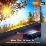 Aurora Pro 4K UST Laser Projector, 2400 Lumens, Dolby Vision, 60W Speakers