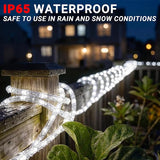 50FT White LED Rope Lights Waterproof Connectable Flexible Tube Lights with 8 Modes for Patio Garden Deck