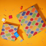 Kraft Building Blocks Wrapping Paper For Boys Girls - 17 Inch X 33 Ft - Colorful Building Bricks Design Gift Wrap Paper For Kids Birthday Holiday Party Toy Lovers
