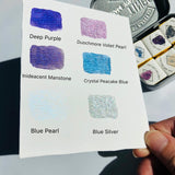 Handmade Artist Watercolor Paint Set-Metallic Glitter Water Coloring Paint- Watercolors-Pearlescent Watercolour- Sparkle Vibrant Colors Painting Palette (Purple Star)