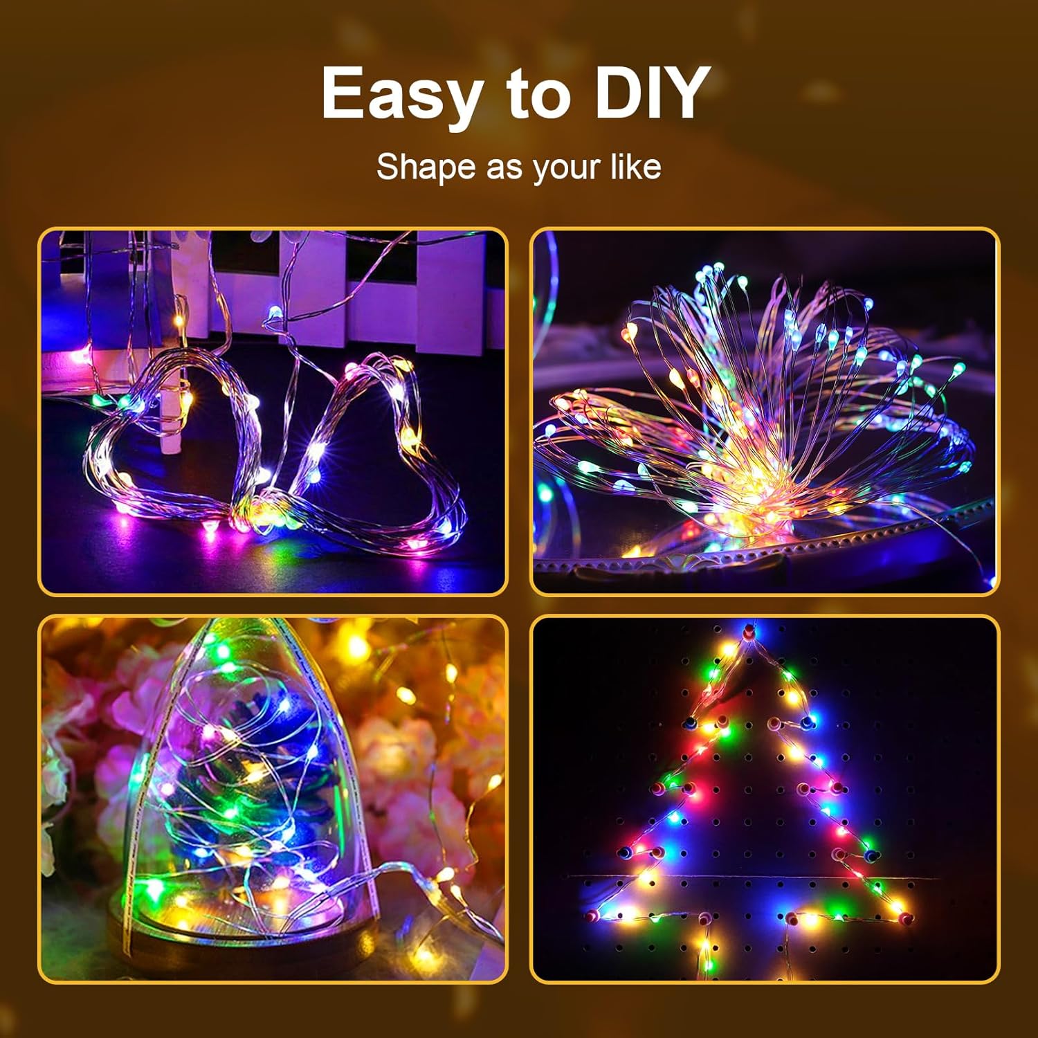 Fairy Lights Battery Operated, 12 Pack Colorful Mini String Lights 20 Led 7Ft Waterproof 3 Lighting Modes For Bedroom, H