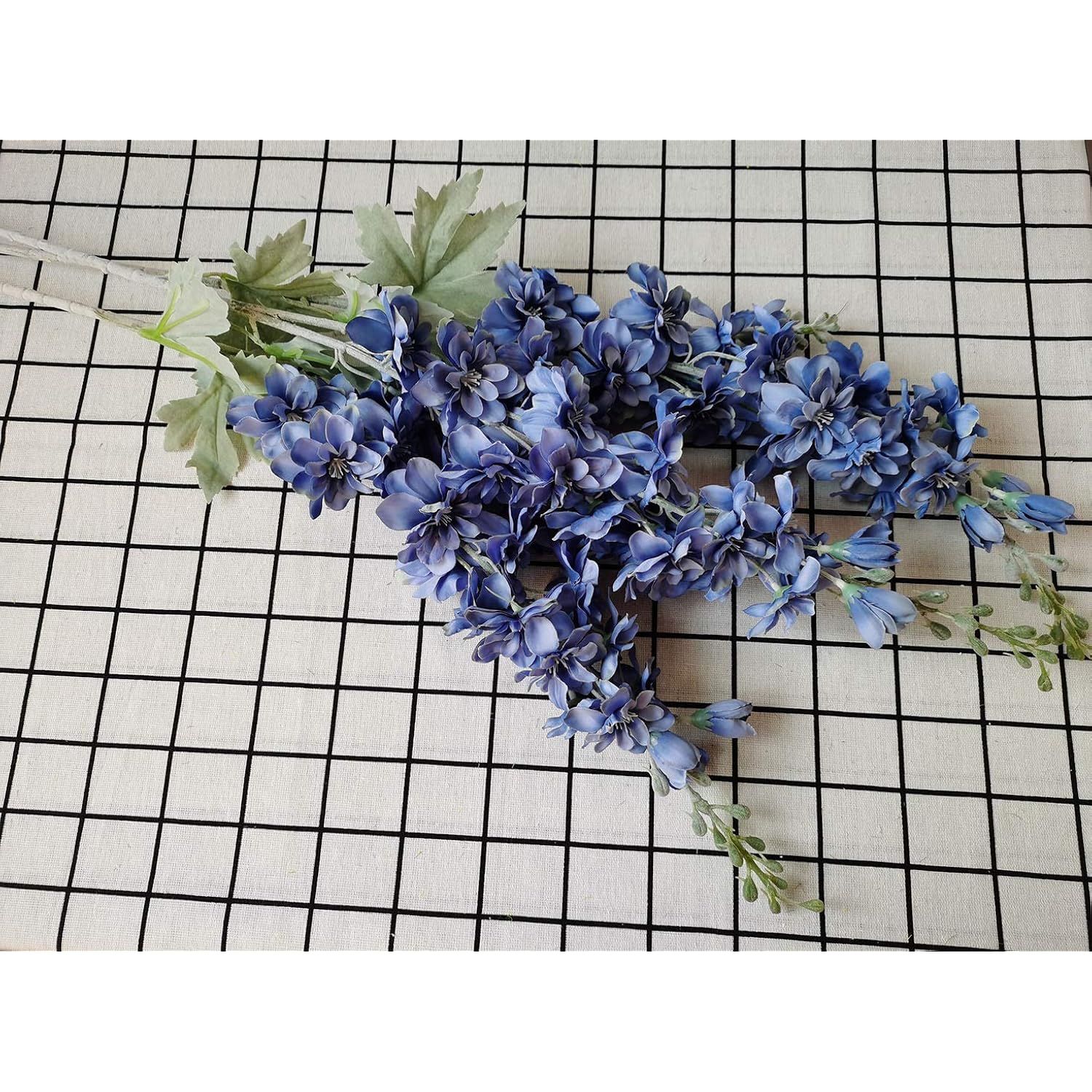 3Pcs Artificial Delphinium Ajacis Flowers Fake Violet Silk Flower Table Kitchen Home Garden Party Wedding Decoration Blue