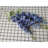 3Pcs Artificial Delphinium Ajacis Flowers Fake Violet Silk Flower Table Kitchen Home Garden Party Wedding Decoration Blue