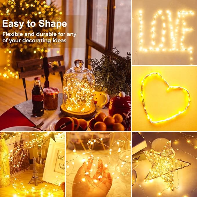 30 Pack Battery Operated Fairy Lights 7FT 20 LED Warm White Mini String Lights Waterproof for Mason Jars Party Decor