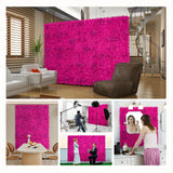 Flower Wall Backdrop 6 Piece Of 16.5X16.5 Inch Artificial Floral Wall Panel Faux Silk Rose Wall Decor Ideal For Wedding Celebrations, Festive Party Backdrops, And Home Decor-Barbie Pink