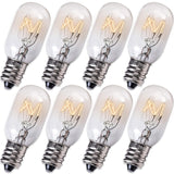 E12 T20 25W Incandescent Bulbs Salt Lamp 120V 2700K Warm White Light 150Lm For Himalayan Salt Lamps & Baskets, Scentsy Plug-In & Wax Warmers, Night Lights - 8 Packs
