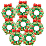 , Wreath Christmas Balloons – Pack Of 8 | Christmas Decorations Indoor | Wreath Balloons With Red Bow For Holiday Celebrations, Family Gatherings | Outdoor Xmas Decorations