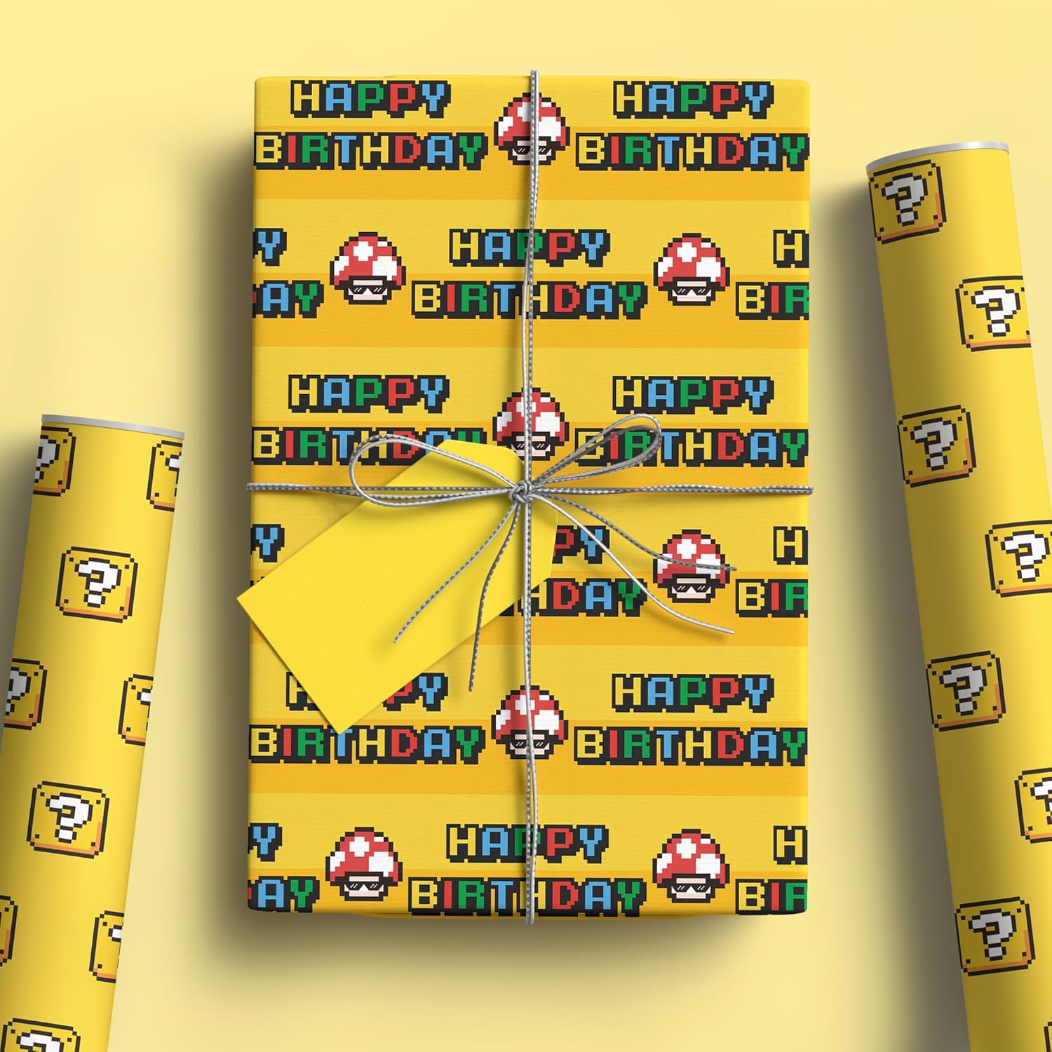 Happy Birthday Wrapping Paper Roll - Game Birthday Gift Wrap Paper For Gamer Boys Girls Kids - Total 28.5 Sq.Ft