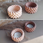 2Pcs Knot Shape Tealight Holder Mold, Unique 3D Candle Holder Silicone Resin Mold, Cylinder Jewelry Holder Container Storage Mold For Epoxy Resin Concrete Art Craft Home Xmas Decor