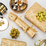 Gold Wrapping Paper Roll - 3D Embossed Metallic Shine Stripe, Luxury Kraft Paper For Birthday, Christmas, Wedding, Bridal Shower, Mothers Day, Fathers Day - Mini Roll - 17 In X 32.8 Ft