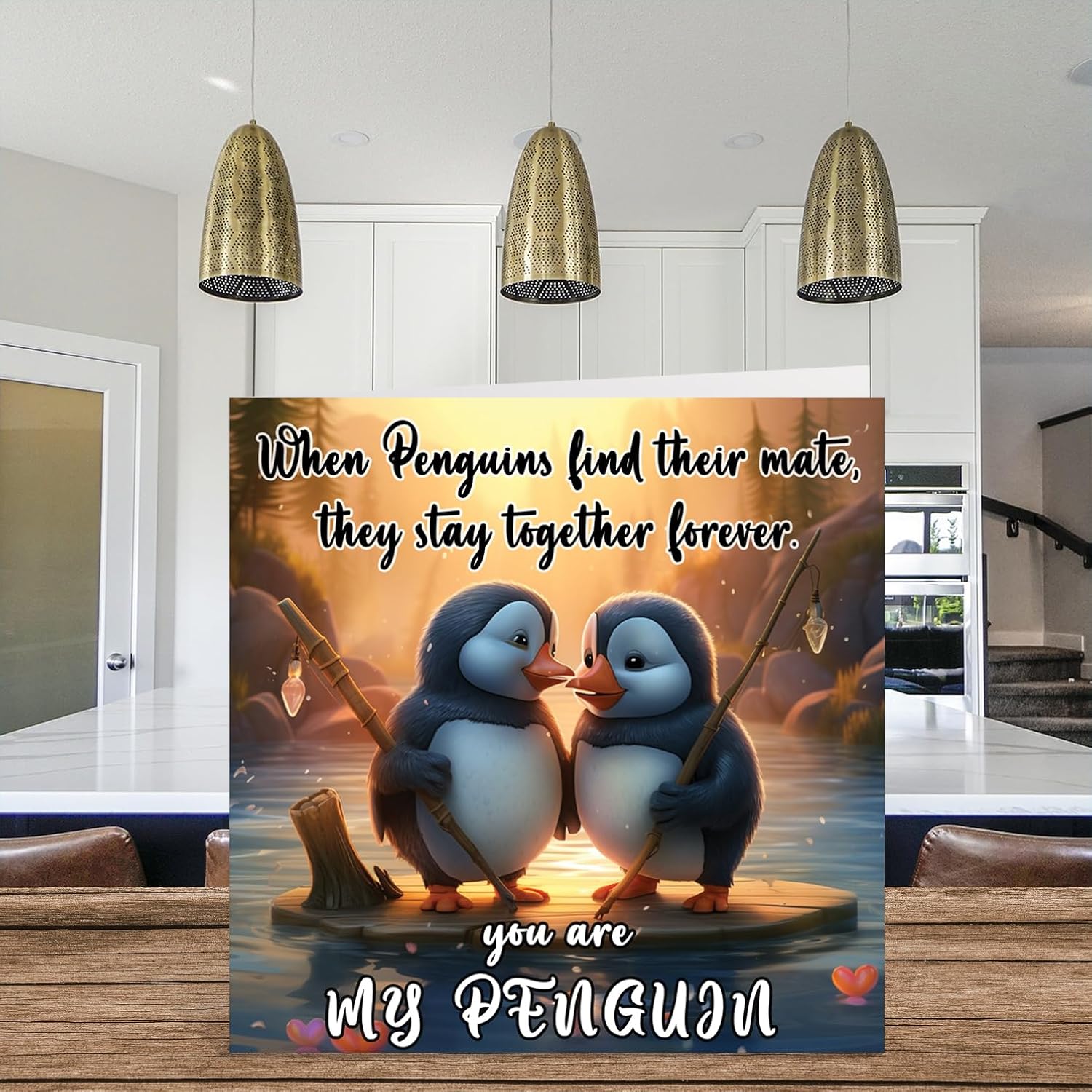 Penguin Valentine'S Day Card - You Are My Penguin - Cute Romantic Anniversary Card For Girlfriend Boyfriend Wife Husband Partner Friend Him Her, 5.7 X 5.7 Inch Anniversary Greeting Cards For Fiancee