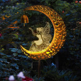 Solar Moon Garden Stake Light Figurine Waterproof Outdoor Decorative LED Yard Light for Lawn Patio Pathway Garden Decor Housewarming Gift Idea for Mom Grandma