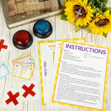 Christian Bible Friendly Feud Game Religious Card Board Game Night Church Group Bible Trivia Games Cards With Two Buzzers For Church Group Activity Xmas Holiday Party Office Class Team Building