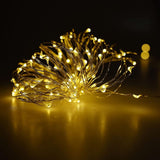USB Plug In Fairy Lights 16FT 50 LED Warm White Silver Wire String Lights Waterproof Starry Lights for Bedroom Patio Wedding Decor