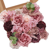 Artificial Flowers Pink Fake Flowers Combo Box Set Silk Flowers With Stems For Diy Wedding Bouquets Bridal Shower Centerpieces Arrangements Party Cake Decorations