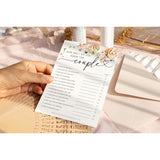 50 Pack Of Bridal Shower Games, How Well Do You Know The Couple And Who Knows The Bride Best, Floral Modern Minimalistic Design.