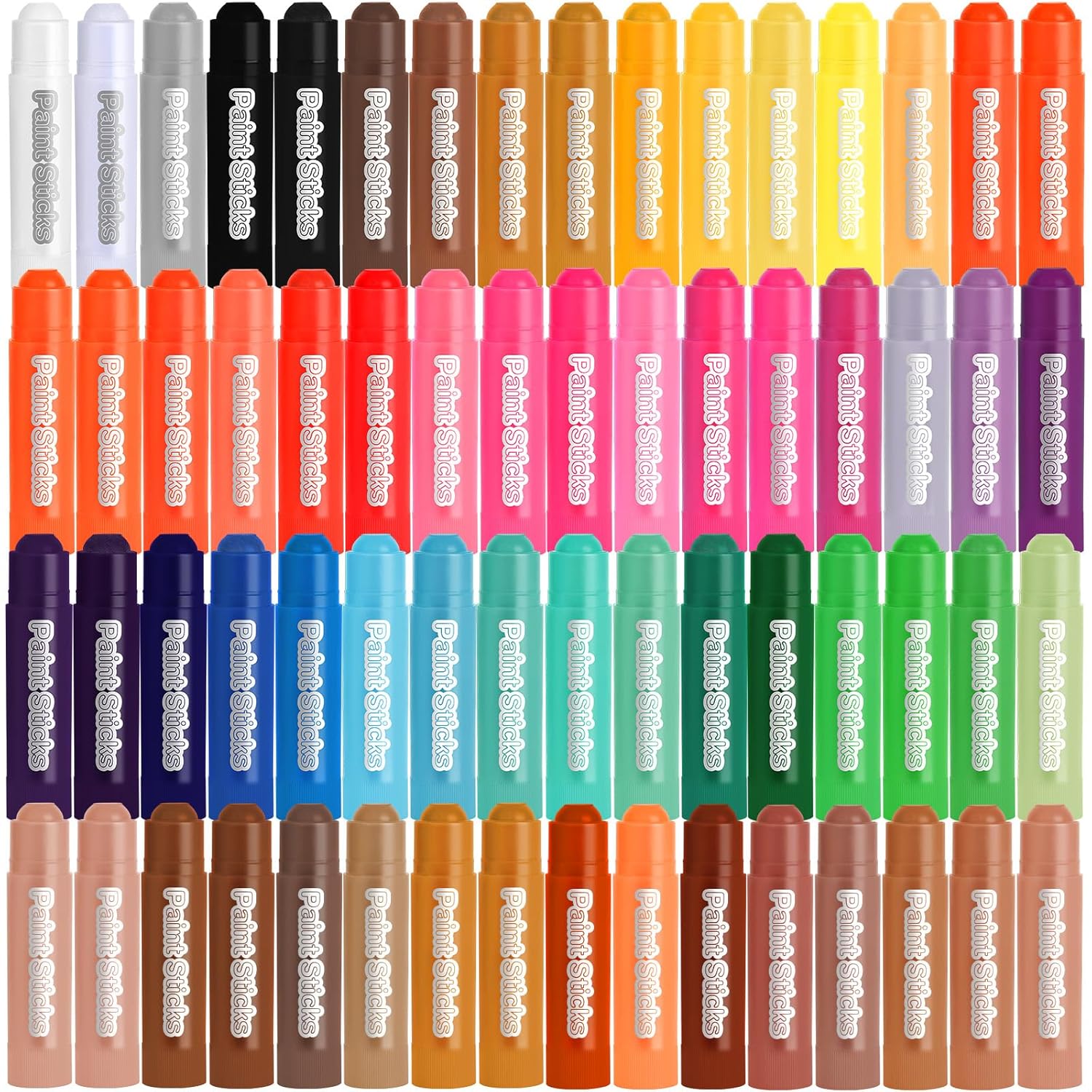 62 Colors Solid Tempera Paint Sticks, Washable Paint Sticks Bulk, Quick Drying, Non-Toxic, Rainbow Colors Tempera Stick Kids Toddler, No Mess Art Supplies For Paper Wood Glass Ceramic Canvas