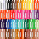 62 Colors Solid Tempera Paint Sticks, Washable Paint Sticks Bulk, Quick Drying, Non-Toxic, Rainbow Colors Tempera Stick Kids Toddler, No Mess Art Supplies For Paper Wood Glass Ceramic Canvas