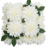 24 Pcs Large Artificial Dahlia Flowers 5.12'' Real Looking Silk Fake Dahlias With Stems Faux Flowers Wedding Bouquets Floral Arrangements For Diy Bridal Shower Home Table Decor(White)