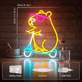 Capybara Neon Sign Animal Shape LED Wall Light Dimmable Kids Room Party Decor Birthday Gift