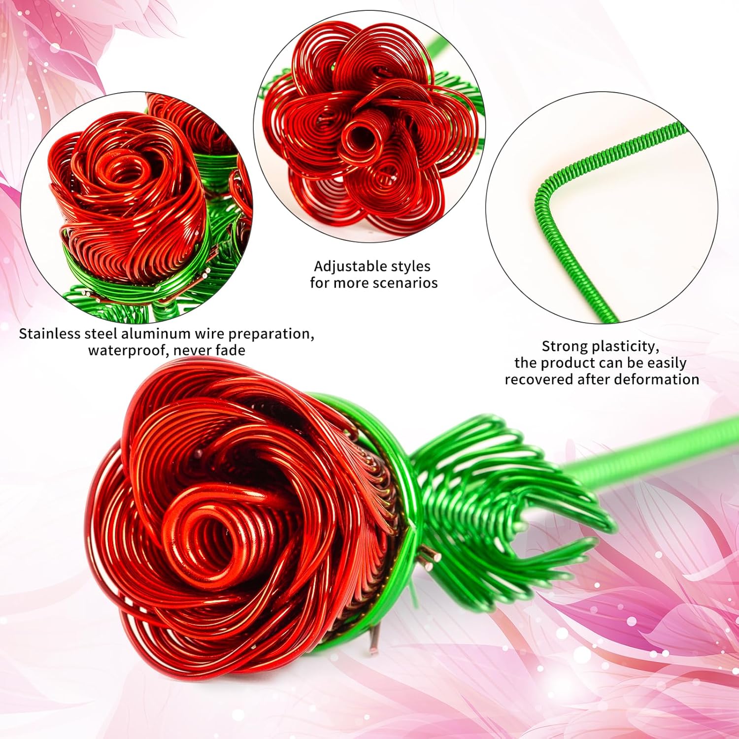 Artificial Flowers Metal Bouquet Roses Flower,6Pcs Silver Black Fake Rose,Aluminum Armature Crafted Waterproof,Office Hotel Table Decor,Mother'S Day Valentine’S Day Girl'S Birthday Party
