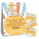 Retro Sunshine Theme Measure The Baby Bumb Babyshower Game Set? How Big Is Mommy'S Belly Babyshower Party Games(1 Sign & 50 Cards)-Dwlk-A02