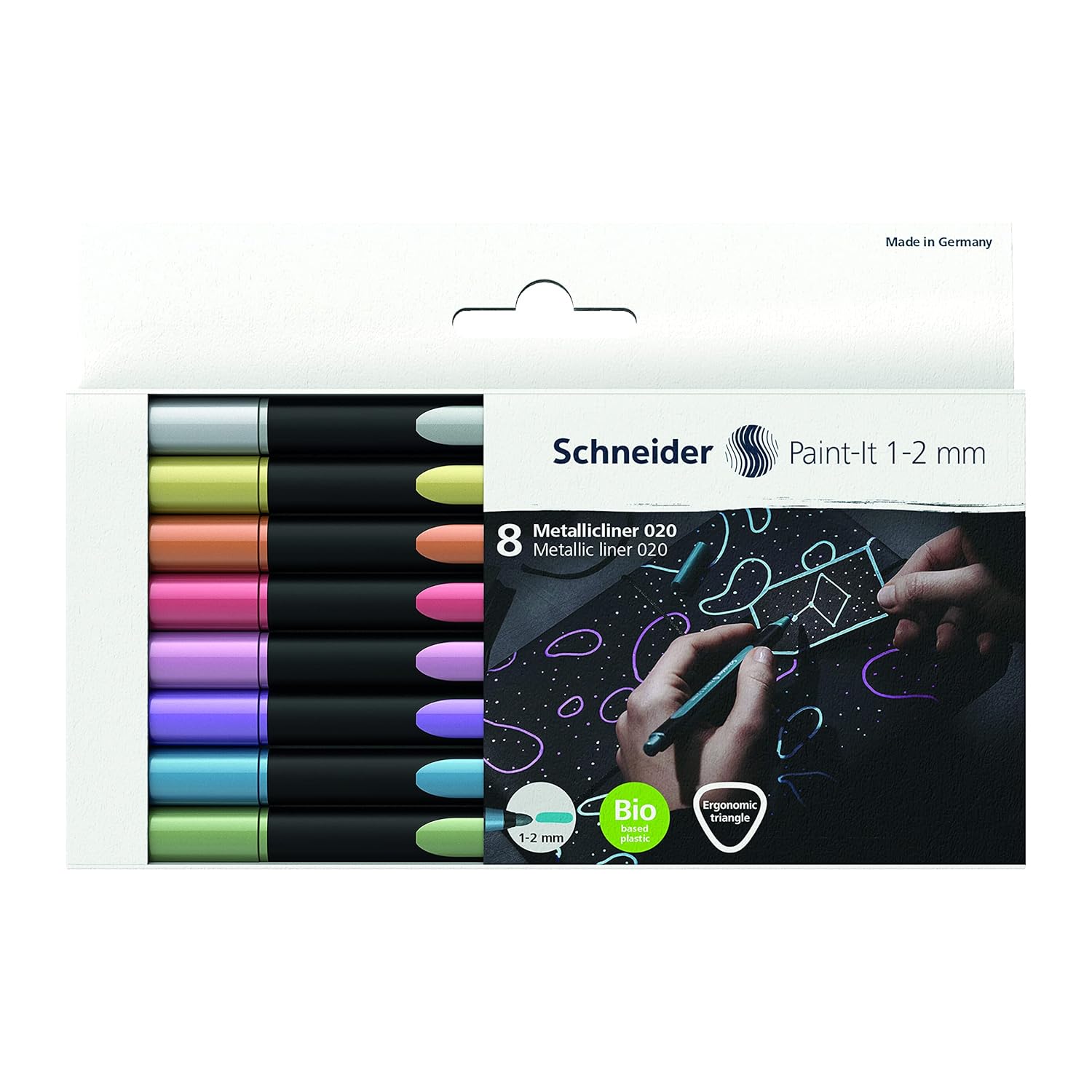 Paint-It 020 Metallic Liners, 1-2 Mm, Wallet, X8, Assorted Colors (Ml02011502)