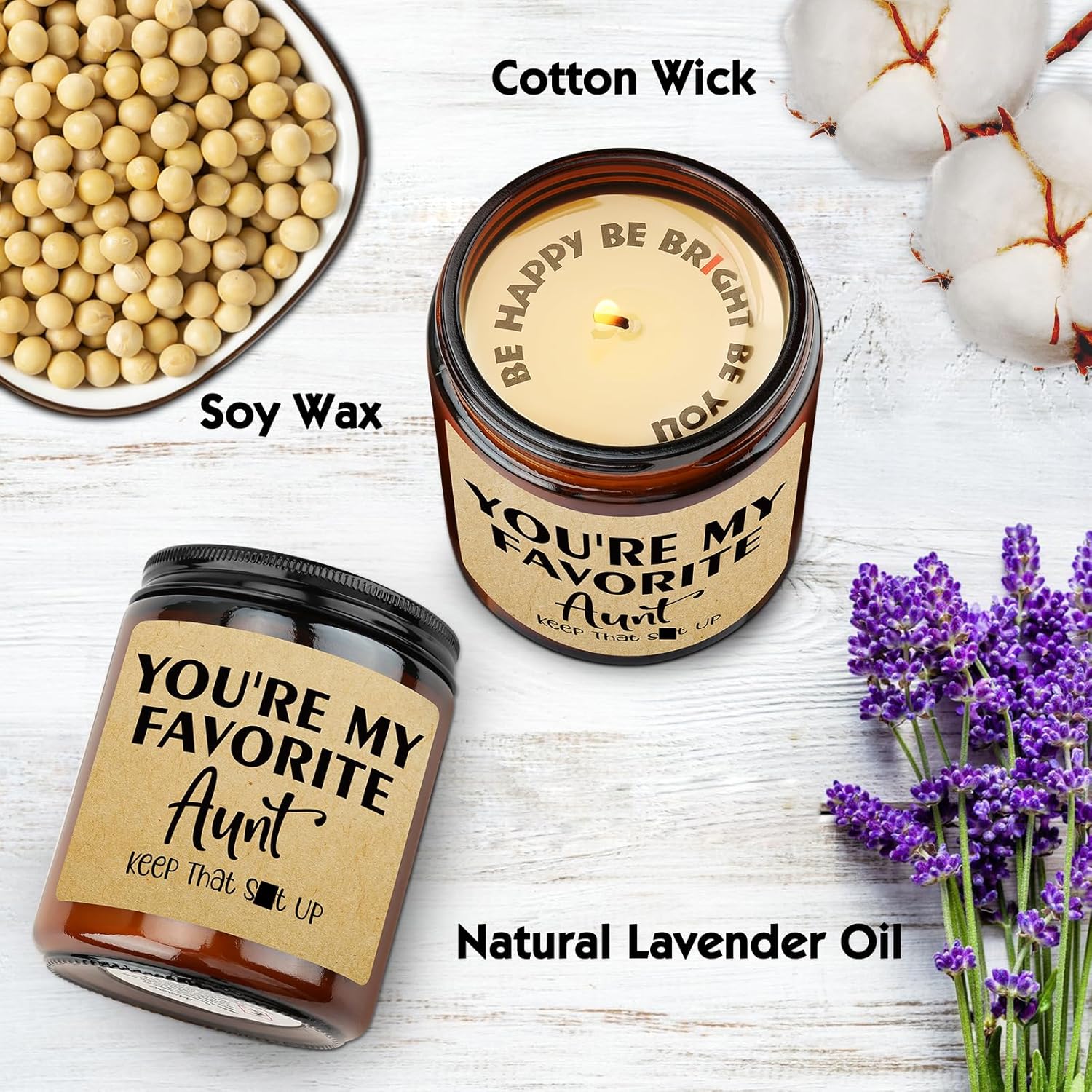 Birthday Gifts For Auntie, Aunt Present From Niece, Thank You Gifts For Women, To Be Aunt Announcement Candle, Promoted To Aunt, Pregnancypresent For Sister - Scented Candle