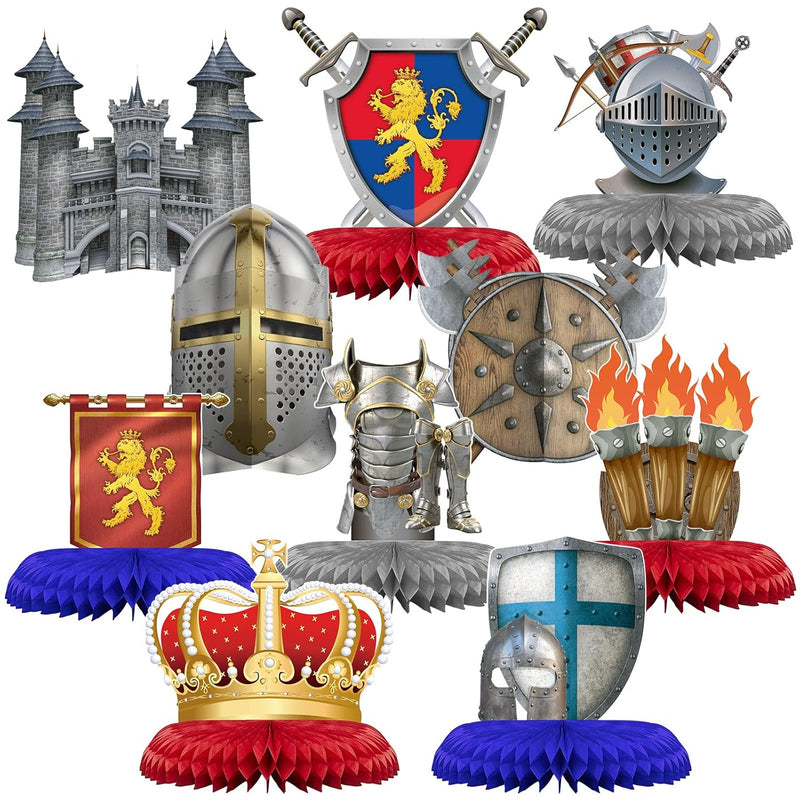 10 Pieces Knights Decorations Knight Birthday Party Supplies Medieval