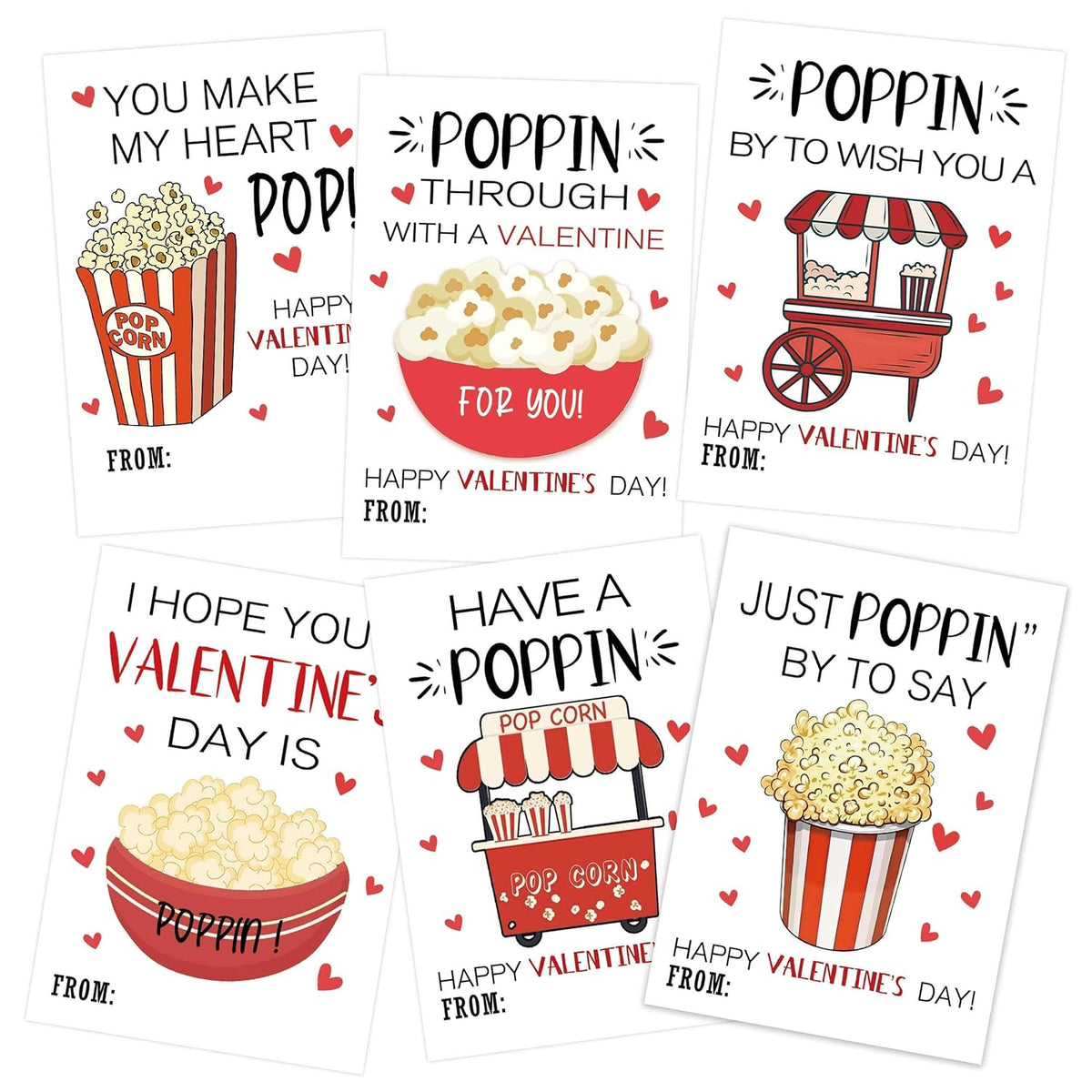 30 Pack Have A Poppin Valentines Day, Valentine'S Day Party Game, Sports Valentines Exchange Cards, Holiday Greeting Card, Exchange Gifts For Family And Friends, Valentine Party Favor, 3