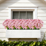 20 Bundles Artificial Flowers For Outdoor Outside Spring Summer Decoration Uv Resistant Faux Flowers No Fade Fake Plastic Plants Garden Porch Window Box Decorating (Pink)